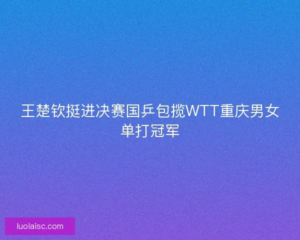 王楚钦挺进决赛国乒包揽WTT重庆男女单打冠军