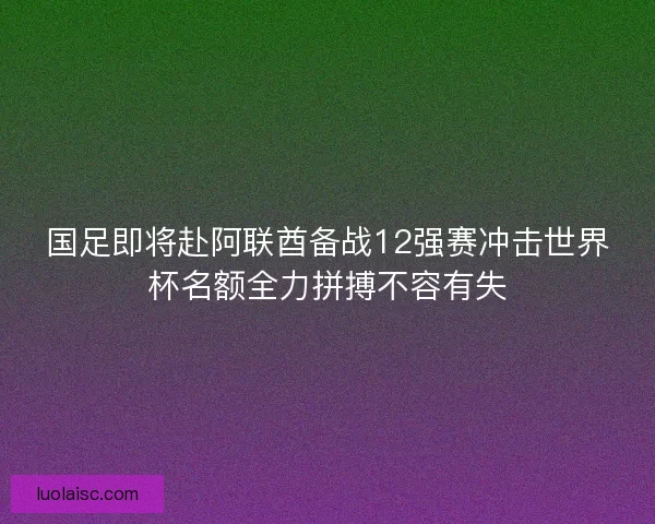 国足即将赴阿联酋备战12强赛冲击世界杯名额全力拼搏不容有失